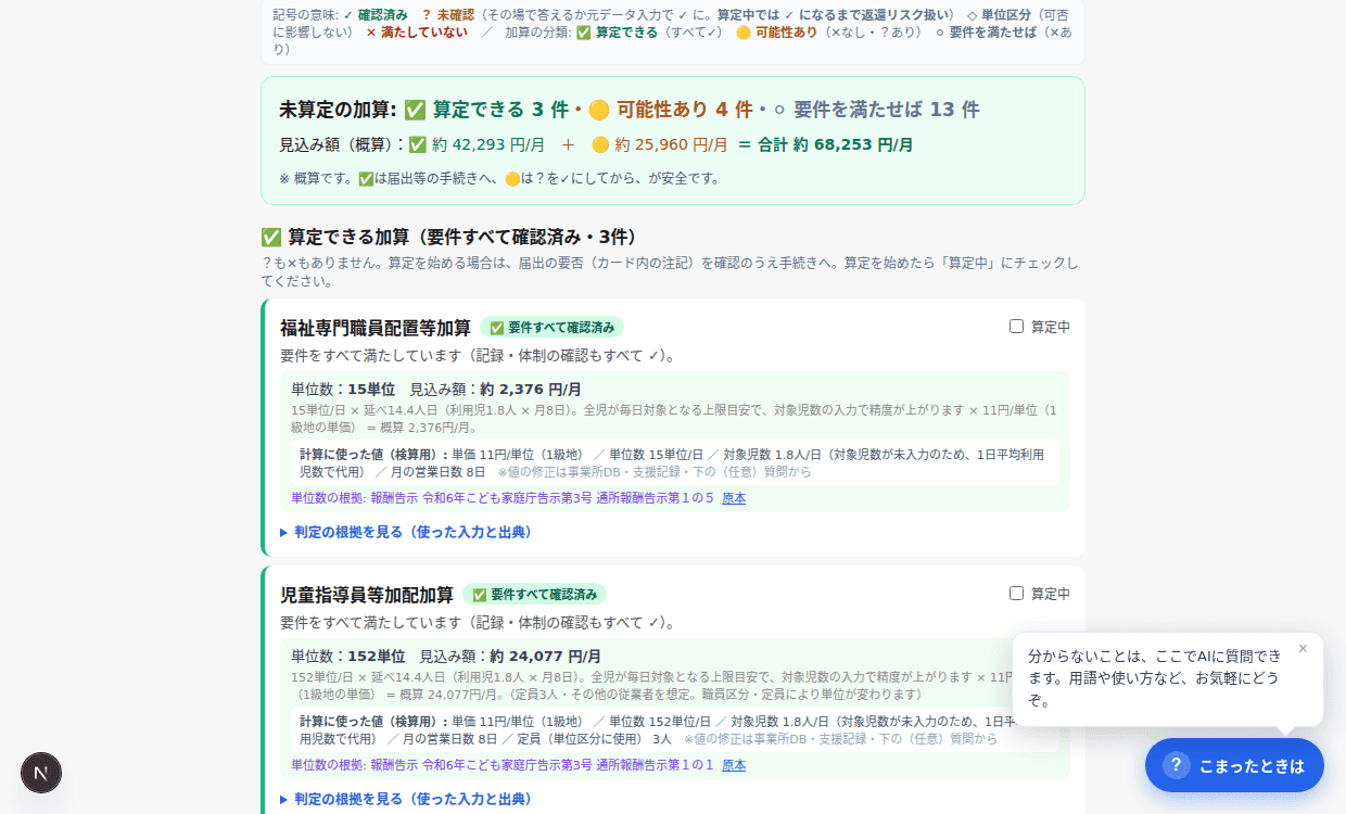件数と金額の内訳がひと目で分かる